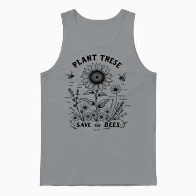 Plant This Save the Bees Unisex Tank Top - Sport Grey