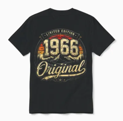 60. Geburtstag Mann Frau 60 Jahre 1966 Deko Lustig Geschenk Unisex T-Shirt - Black