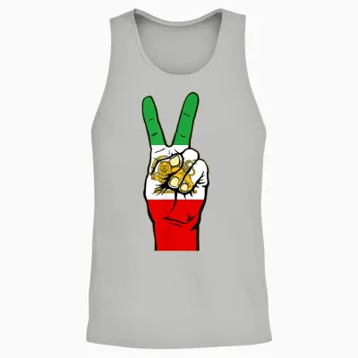 Iran Lion Sun Flag Iran Persian Flag of Iran T-Shirt, Black Unisex Tank Top - Ash