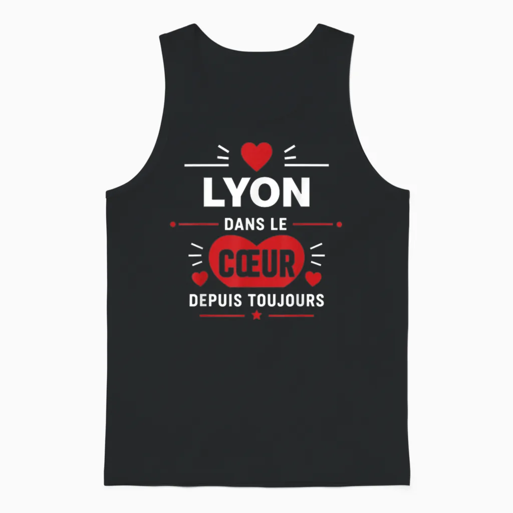 Citation France Drole Rigolo Humour Amour Ville Lyon Unisex Tank Top in Black