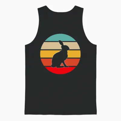 Rabbit Retro Unisex Tank Top - Black