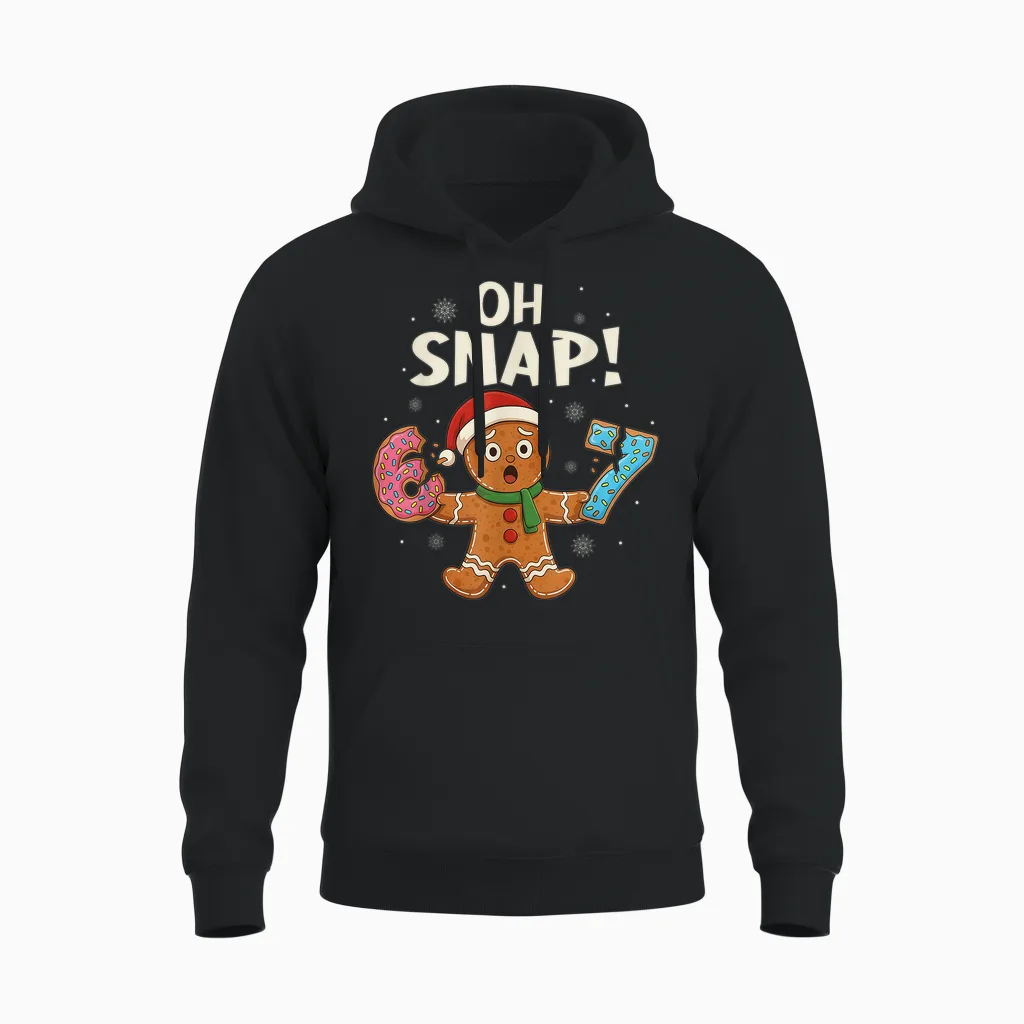 Gingerbread Six Seven 67 Bruh 6 7 Christmas Girl Boys Unisex Hoodie in Black