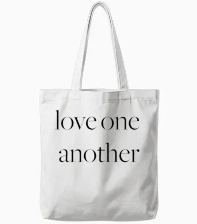 Love One Another | Best-Selling Tshirt Design Tote Bags - White