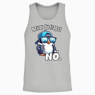 Men's T-Shirt Funny Sayings Before You Ask Nö Funny T-Shirt, Black Unisex Tank Top - Ash