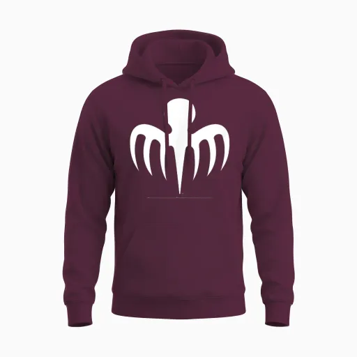 Official James Bond 007 Spectre Symbol (white) T-Shirt, Black Unisex Hoodie in Maroon