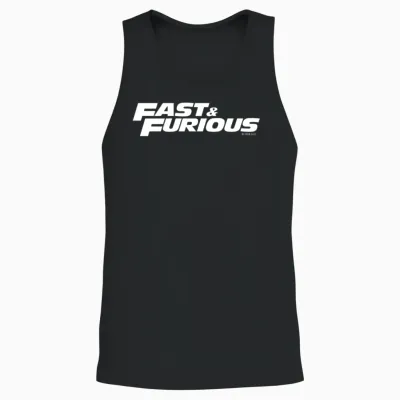 Fast and Furious Classic Logo White Unisex Tank Top - Black