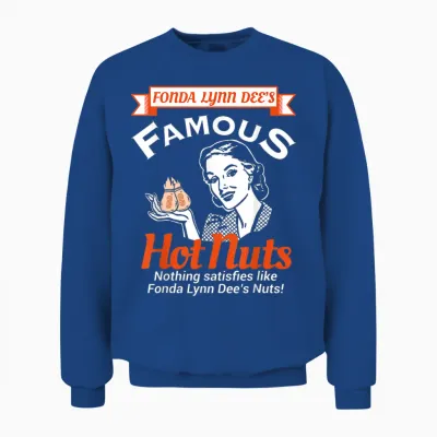 Fonda Lynn Dees Nuts Satisfies Funny Adult Humor Short Sleeve Unisex Sweatshirt - Royal