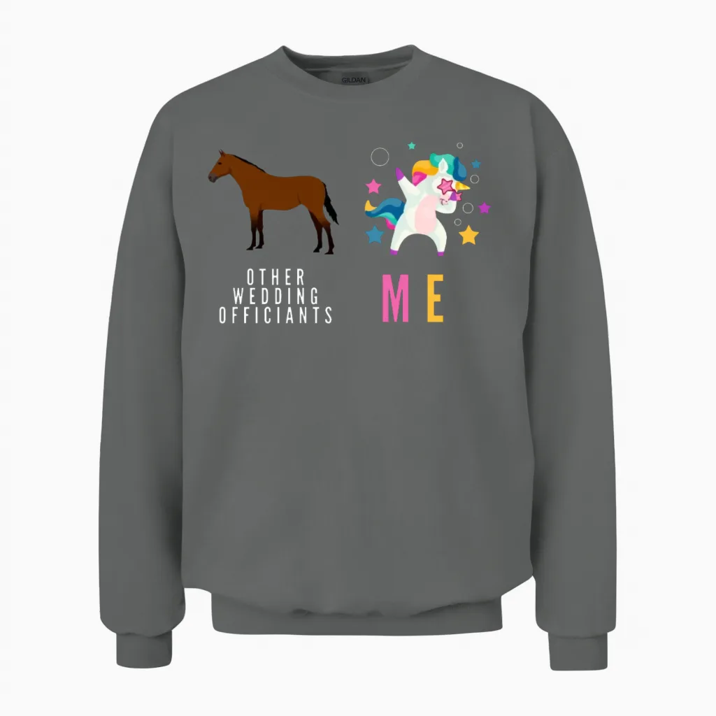 Funny Wedding Officiant Gift Unisex Sweatshirt in Graphite Heather