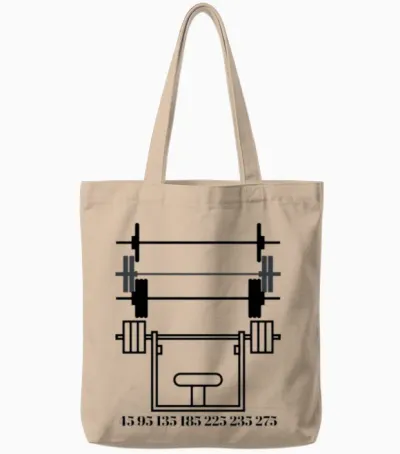 Bench Press 45 95 135 185 225 235 275 315 Tote Bags - Natural