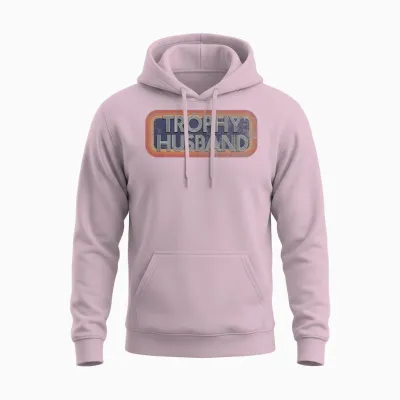 Trophy Husband T-Shirt | 70's 80's Retro Distressed Unisex Hoodie - Light Pink