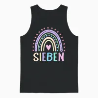 Children's Seven 7 Jahre Mädchen Geburtstag T-Shirt, Black Unisex Tank Top in Black - 1
