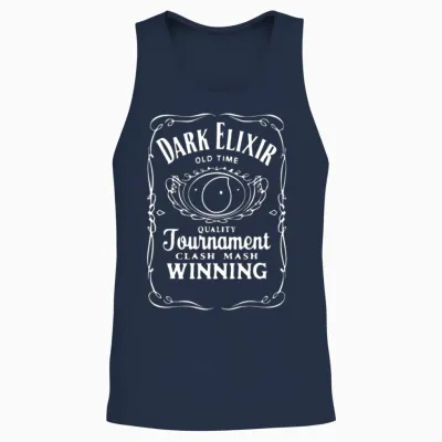 New Popular Dark Elixir Clash of Clans Quote Coc Unisex Tank Top - Navy