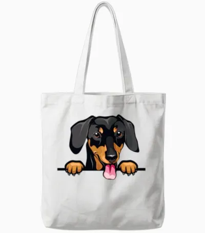 Dachshund Dog Tote Bags - White