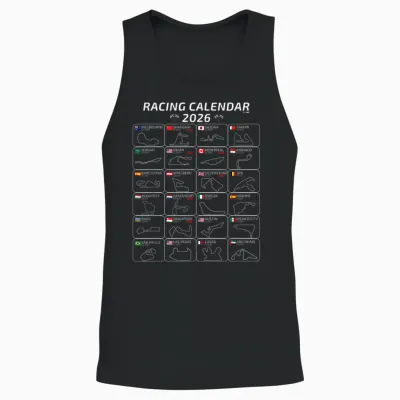 Racing Calendar 2026 All 24 Races and Tracks of the Season Unisex Tank Top - Black