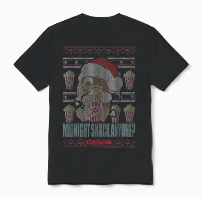 Gremlins Christmas Midnight Snack Anyone Ugly Unisex T-Shirt - Black