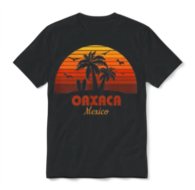 Cool Oaxaca Mexico Beach Sunset Souvenir Unisex T-Shirt - Black