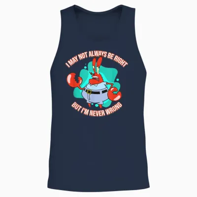 Mademark X Spongebob Squarepants - Eugene Krabs - Never Wrong Unisex Tank Top - Navy
