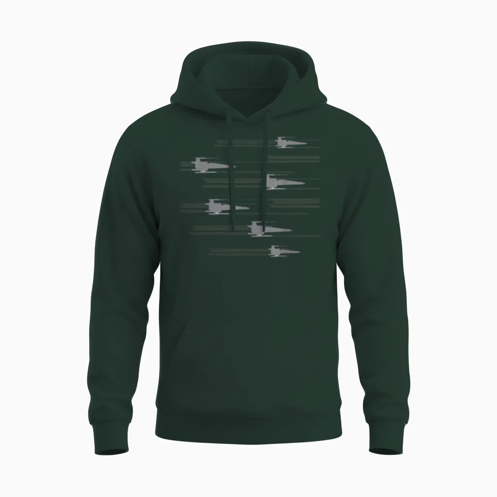 Star Wars X-Wing Starfighters Soar Pattern Unisex Hoodie in Forest