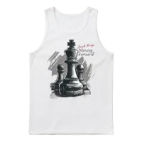 Chess Just Keep Moving Forward Unisex Tank Top - White – 1