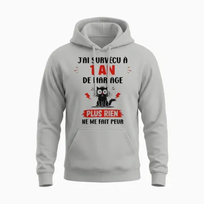 Couple 1 an Blague Humour Anniversaire 1 an De Mariage Unisex Hoodie - Ash