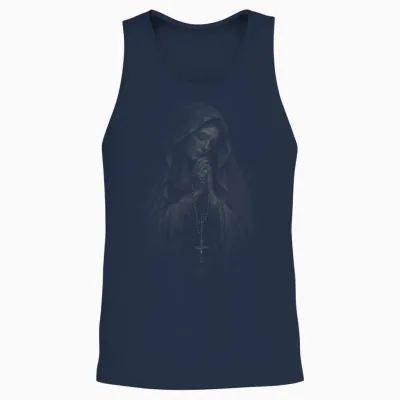 Heilige Mutter Maria Rosenkranz Katholisches Gebetssymbol Unisex Tank Top - Navy