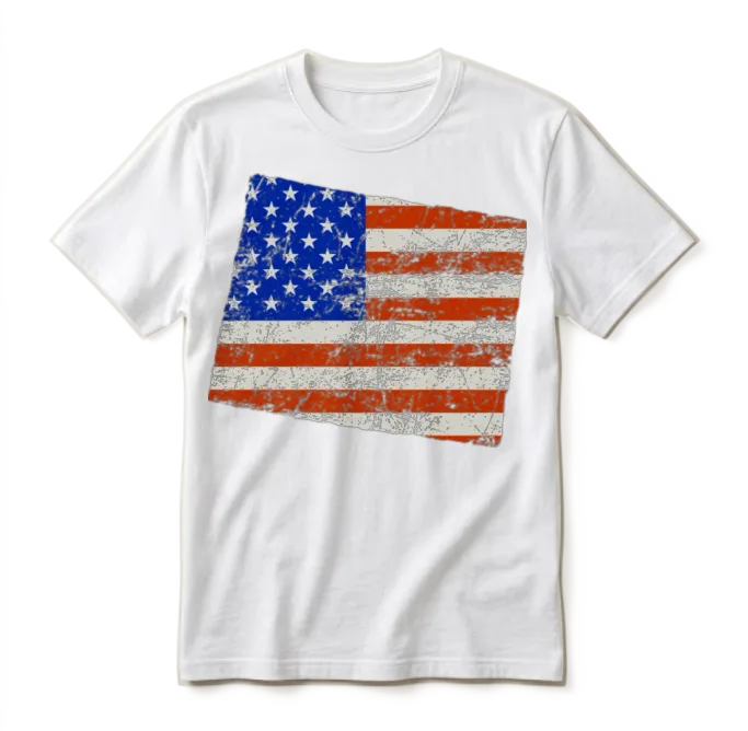 Wyoming Home Usa Flag Gift Patriotic & 4th of July Unisex T-Shirt - White