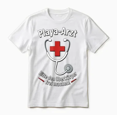 Playa Arzt - Arzt Verkleidung Mallorca - Malle Doc Unisex T-Shirt - White