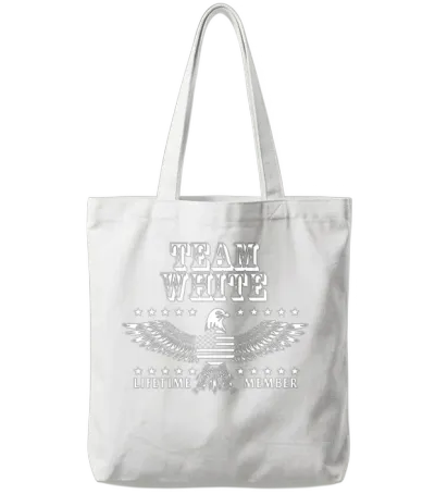 Team White Last Name Surname Pride Tote Bags - White