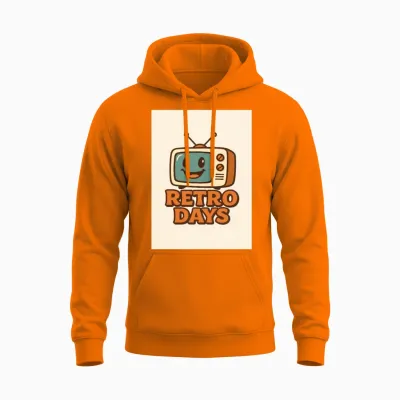 Retro Days Tv Nostalgia Unisex Hoodie - Safety Orange