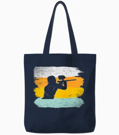 Paintball Retro Tote Bags - Navy