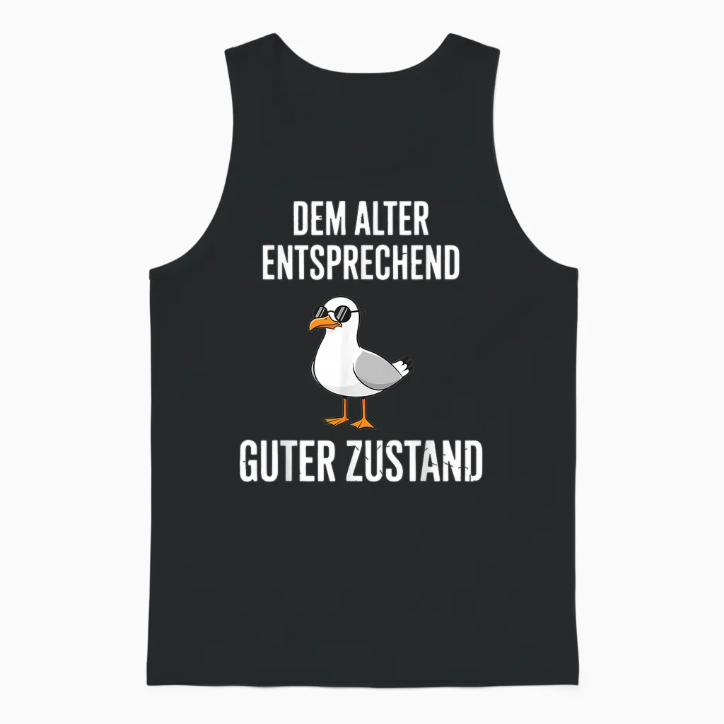 Dem Alter Entsprechend Guter Zustand Möwe Unisex Tank Top in Black