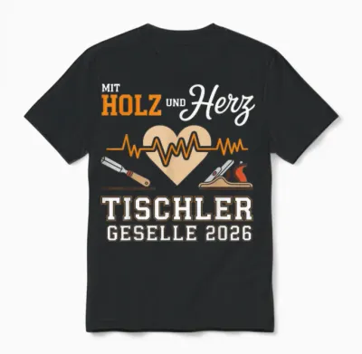 Tischler Ausbildung Bestandene Gesellenprüfung Geselle 2026 Unisex T-Shirt - Black