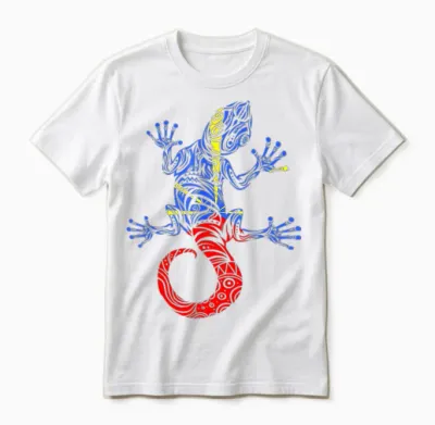Margouillat Reunionnais Flag Reunion Island T-Shirt, Black, S Unisex T-Shirt - White