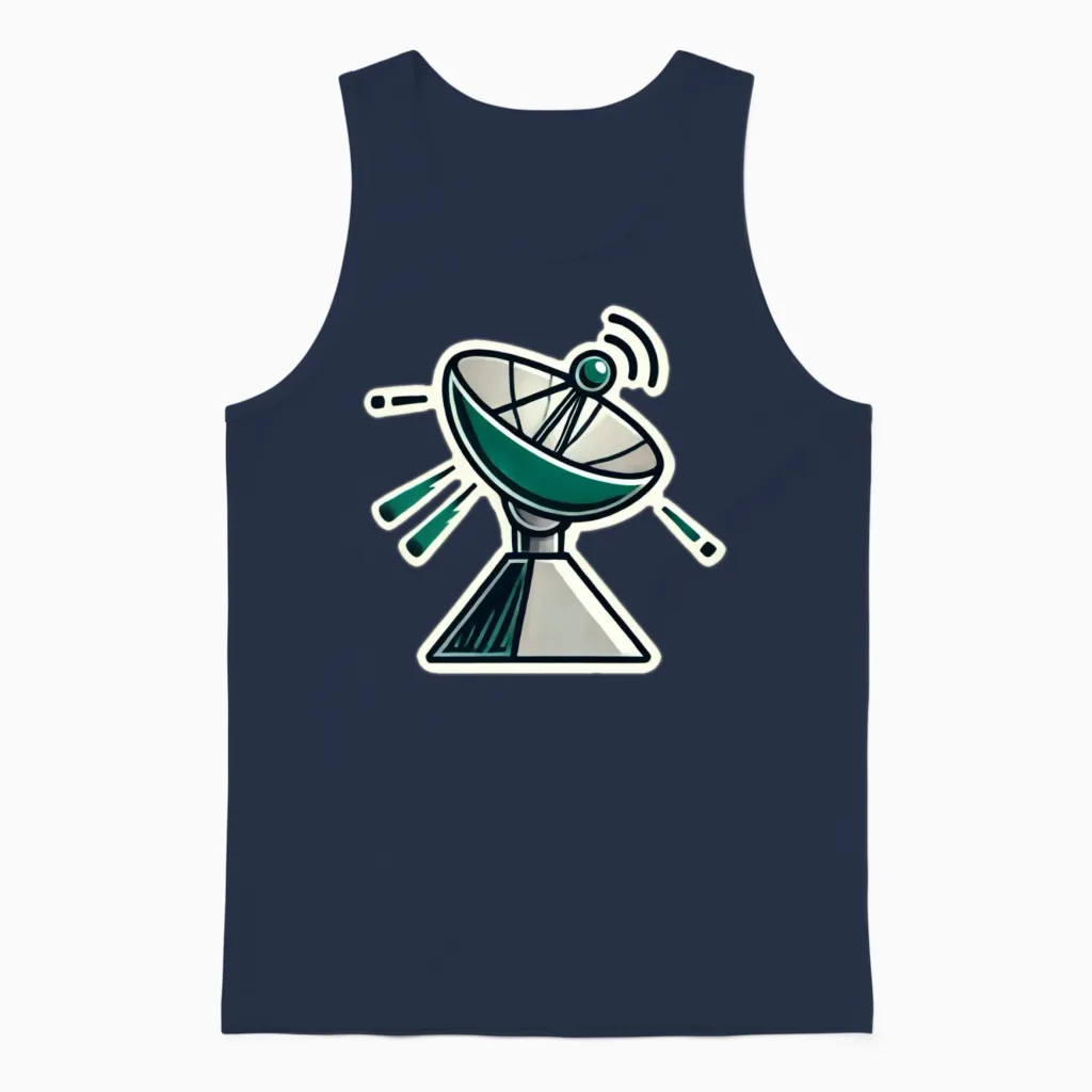 Satellite Dish Unisex Tank Top in Navy