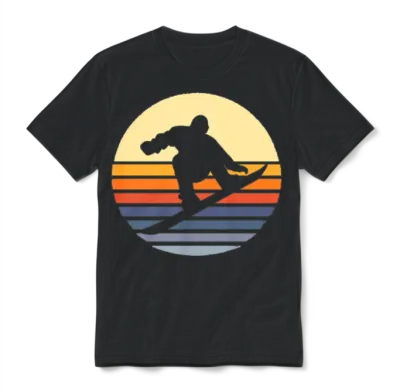 Retro Snowboard Unisex T-Shirt - Black