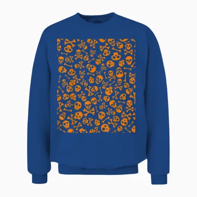 Motif Tête De Mort Et Os Croisés - Graphique Gothique D'halloween Unisex Sweatshirt - Royal