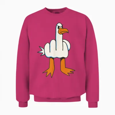 Finger of Honor Animal Seagull T-Shirt, Black, S Unisex Sweatshirt - Heliconia