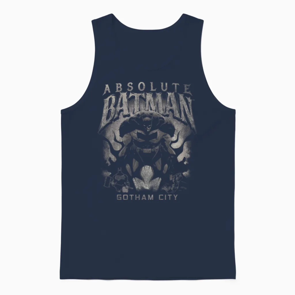 Batman Absolute Gotham City Metal Unisex Tank Top in Navy