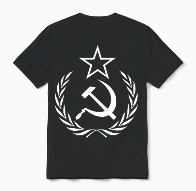 Hammer and Sickle Crown Ussr Soviet Union Unisex T-Shirt in Black