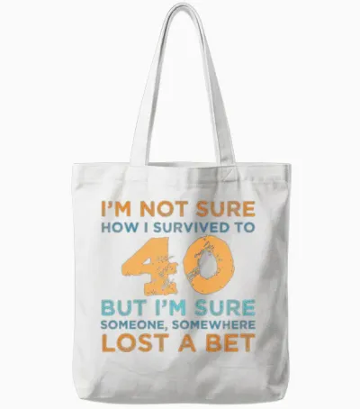 40th Birthday Survival Tote Bags - White