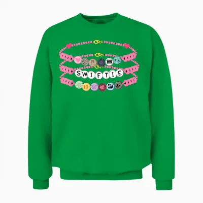 I Love Taylor Girl 90s Friendship Bracelet Taylor First Name Unisex Sweatshirt - Irish Green
