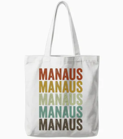 Manaus Brazil Retro Vintage Tote Bags - White