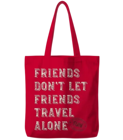 Friendcation Friends Don T Let Friends Travel Tote Bags - Red