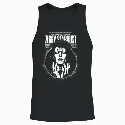 David Bowie Ziggy Stardust, the Sukita Movie Photo Unisex Tank Top - Black