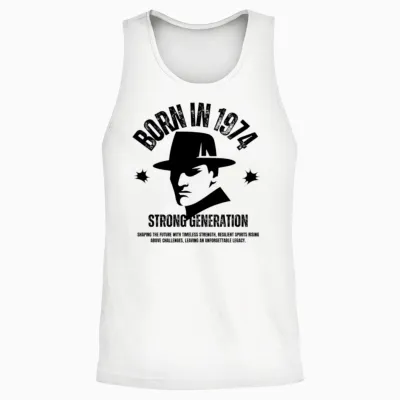 Born in 1974- Strong Generation-Legends Unisex Tank Top - White