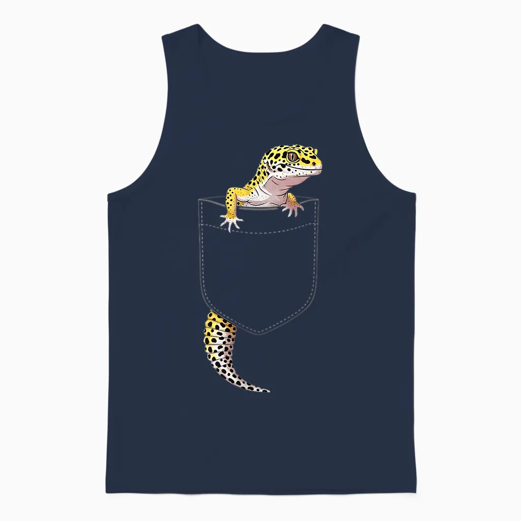 Süßes Eidechsen-Reptilien-Leopard-Gecko-Kostüm Für Herren Unisex Tank Top in Navy