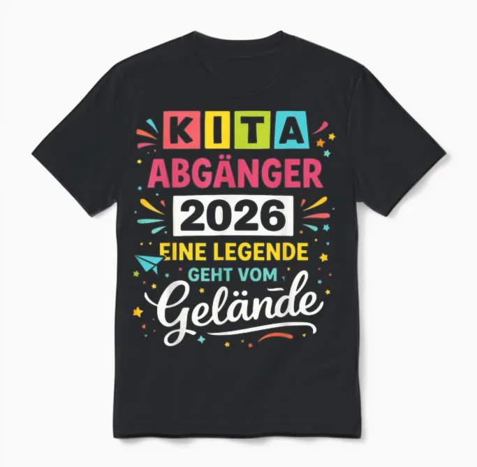 Kita Abgänger 2026 Schulkind 2026 Junge Einschulung Mädchen Unisex T-Shirt in Black