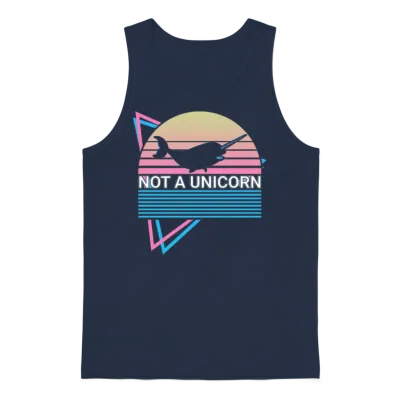 Narwhal Retro Unisex Tank Top - Navy