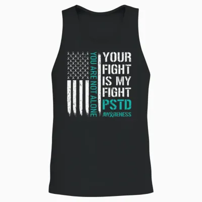 Your Fight Is My Fight Ptsd Awareness Unisex Tank Top - Black
