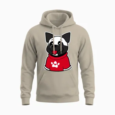Cute Dog Unisex Hoodie - Sand